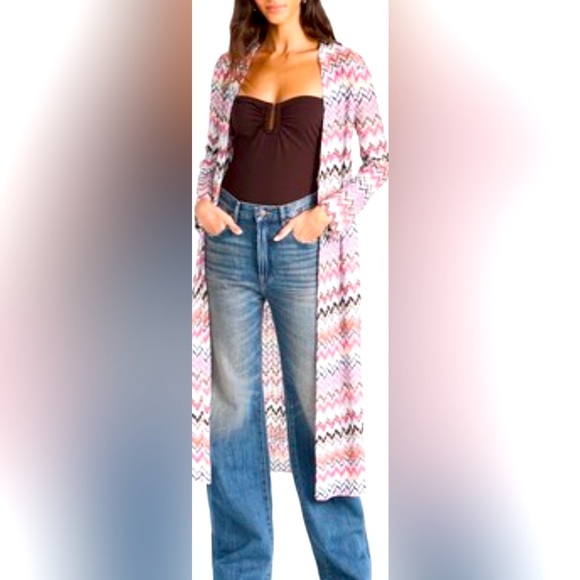 NWT Jolie & Joy Multicolor Zigzag missoni inspired Swim Coverup plus size 1X - Picture 1 of 11